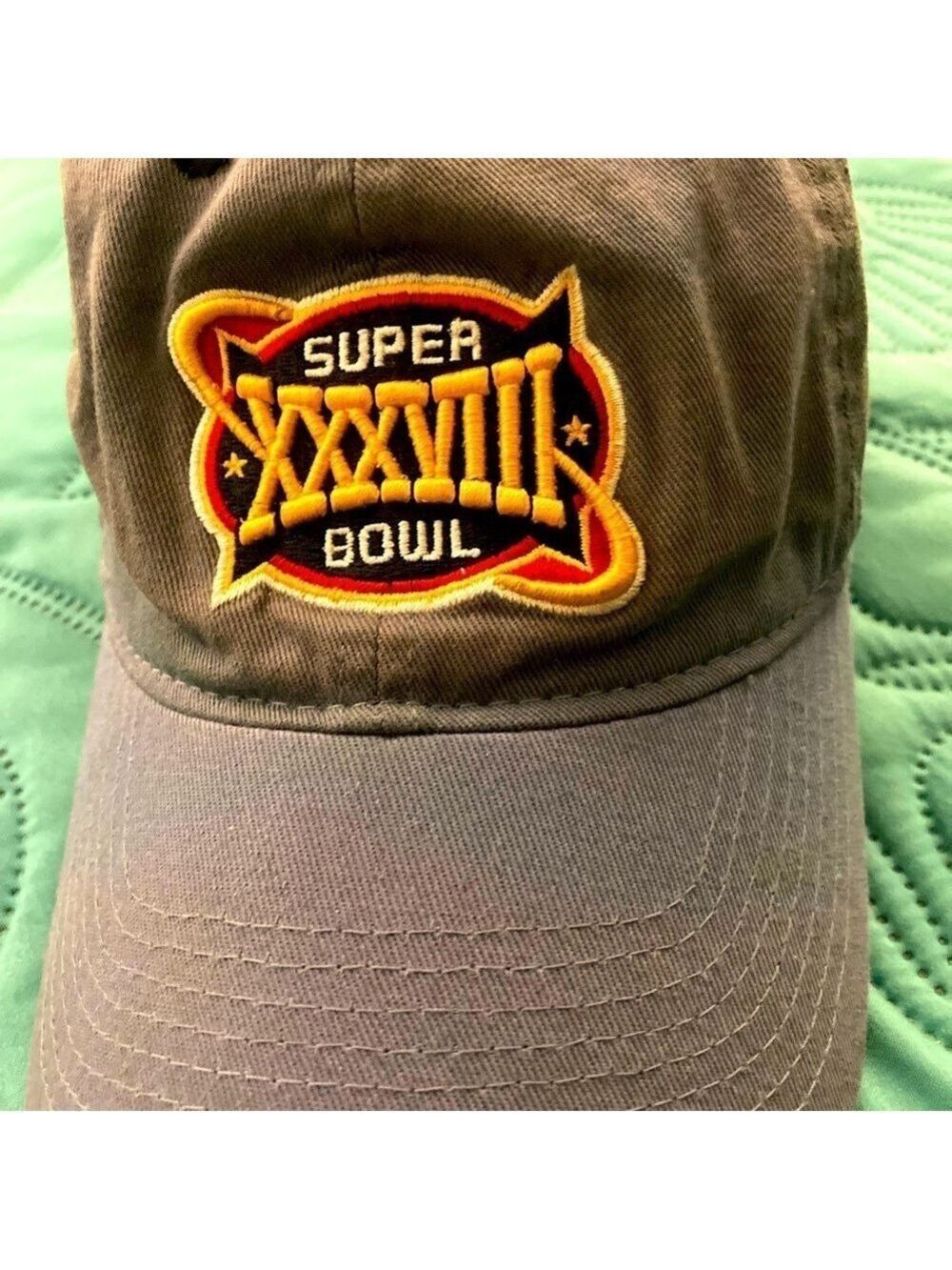 Super Bowl XXXVIII 38 Patriots Panthers Houston Texas 2004 Reebok Adjustable Hat